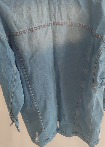 Kadın Mavi Mini Denim Ceket - Görsel 3