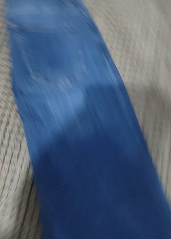 Püsküllü Geniş Paça Mavi Kadın Jean - Görsel 4