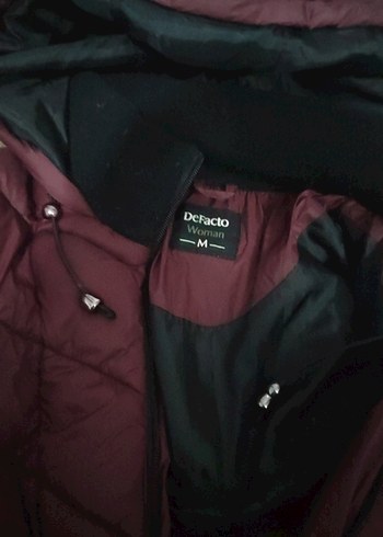 Bordo Kadın Uzun Kışlık Mont Fermuarlı - Görsel 2