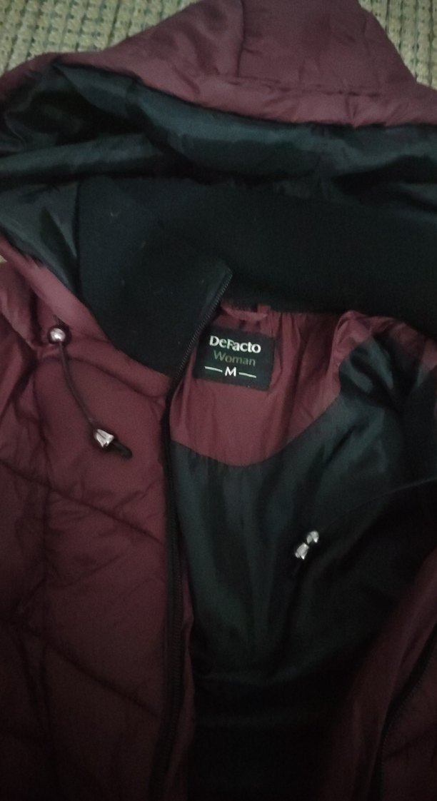 Bordo Kadın Uzun Kışlık Mont Fermuarlı - Görsel 2