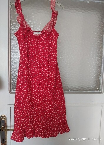xs Beden kırmızı Renk Mini elbise günlük kullanıma uygun 