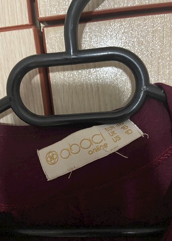 44 Beden Bordo Uzun Keten Elbise V Yaka Drapeli