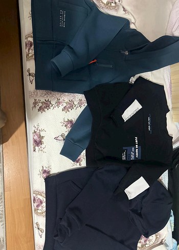Erkek Lacivert Fermuarlı Sweatshirt