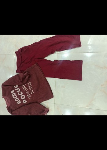 Bordo Örgü Sweatshirt ve Eşofman Takımı - Görsel 2