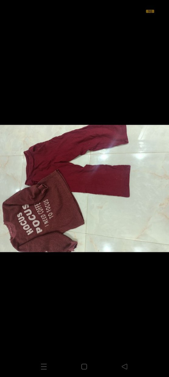 Bordo Örgü Sweatshirt ve Eşofman Takımı - Görsel 2