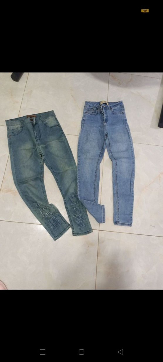 Mavi ve Gri Regular Fit Kadın Denim Pantolon - Görsel 2