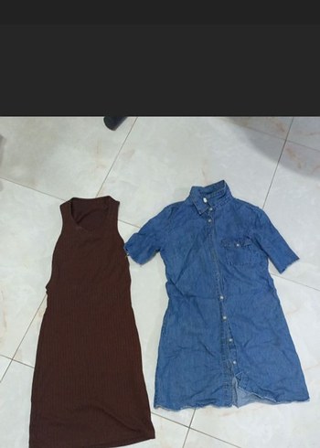 Kahverengi Yüksek Yakalı Kolsuz Midi Elbise - Görsel 2