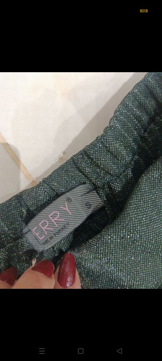 Gri Pilili Midi Kumaş Pantolon - Görsel 3