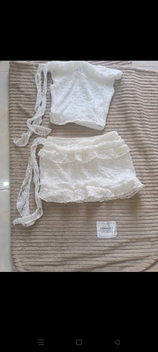 Beyaz Kadın Mini Etek Pamuklu - Görsel 2