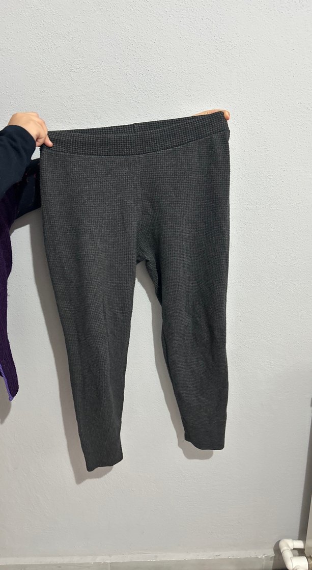 Gri Eşofman Altı kalın tayt - Görsel 2