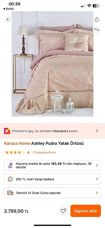 Karaca ashley yatak örtüsü