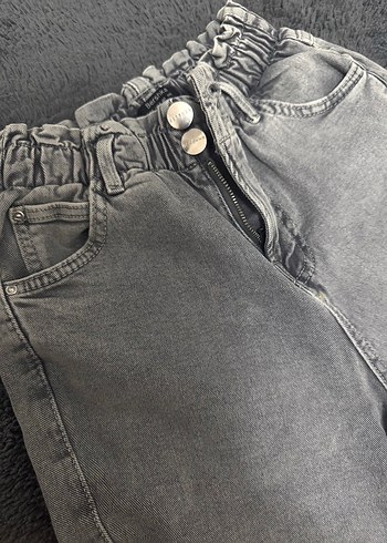 32 Beden Bershka Gri Loose Fit Kadın Denim Pantolon