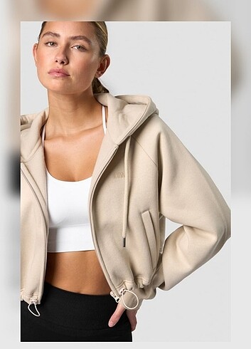 m Beden camel Renk İHRACAT FAZLASI 3 İPLİK CROP FERMUARLI SWEAT