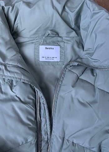 Bershka Su yeşili Kadın Midi Kışlık Mont