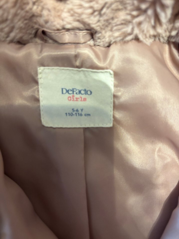 Kar Kız Çocuk Peluş Yelek, Yüksek Yakalı, Bej - Görsel 2