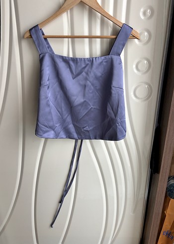 Düğmeli Straplez Mor Kadın Büstiyer ve etek - Görsel 2