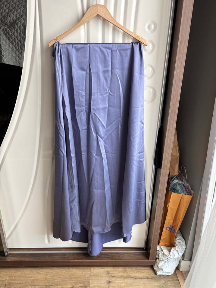 Düğmeli Straplez Mor Kadın Büstiyer ve etek - Görsel 3