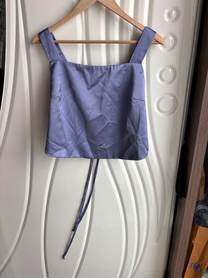 Düğmeli Straplez Mor Kadın Büstiyer ve etek - Görsel 2