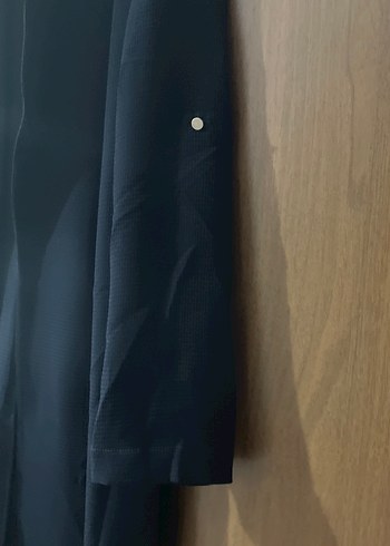38 Beden lacivert Renk Kadın Siyah Uzun Ofis Kabanı