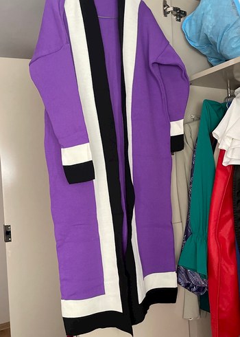 Mor Uzun Kollu Kadın hırka - Görsel 6