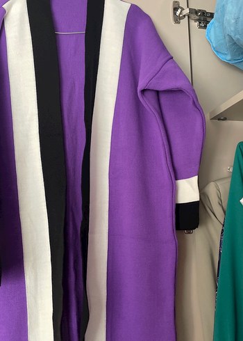 Mor Uzun Kollu Kadın hırka - Görsel 3