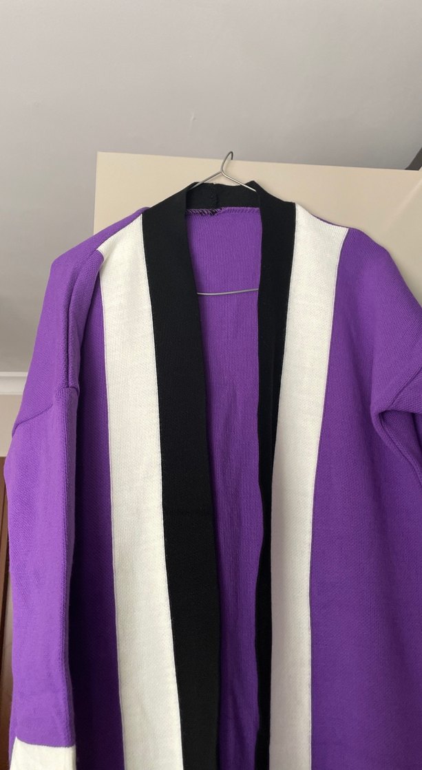 Mor Uzun Kollu Kadın hırka - Görsel 4