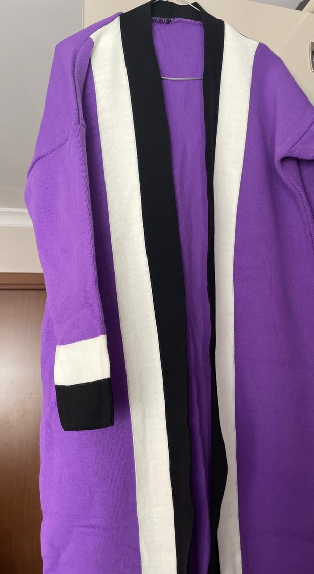 Mor Uzun Kollu Kadın hırka - Görsel 2