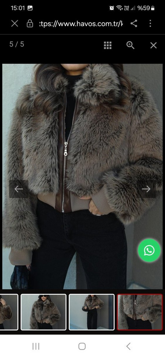 Gri Kürk Detaylı Midi Kadın Mont - Görsel 2