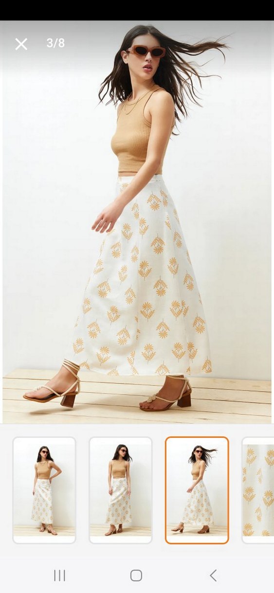 Bej Bohem Uzun Salaş Etek - Görsel 3