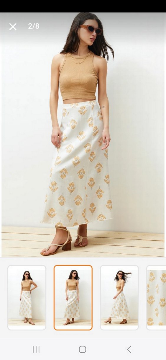 Bej Bohem Uzun Salaş Etek - Görsel 2