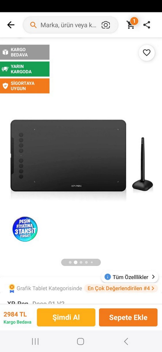 Diger Siyah Grafik Tablet - Görsel 2