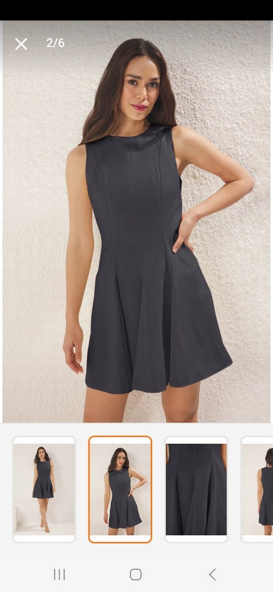 Pilili Gri Midi Elbise - Görsel 3