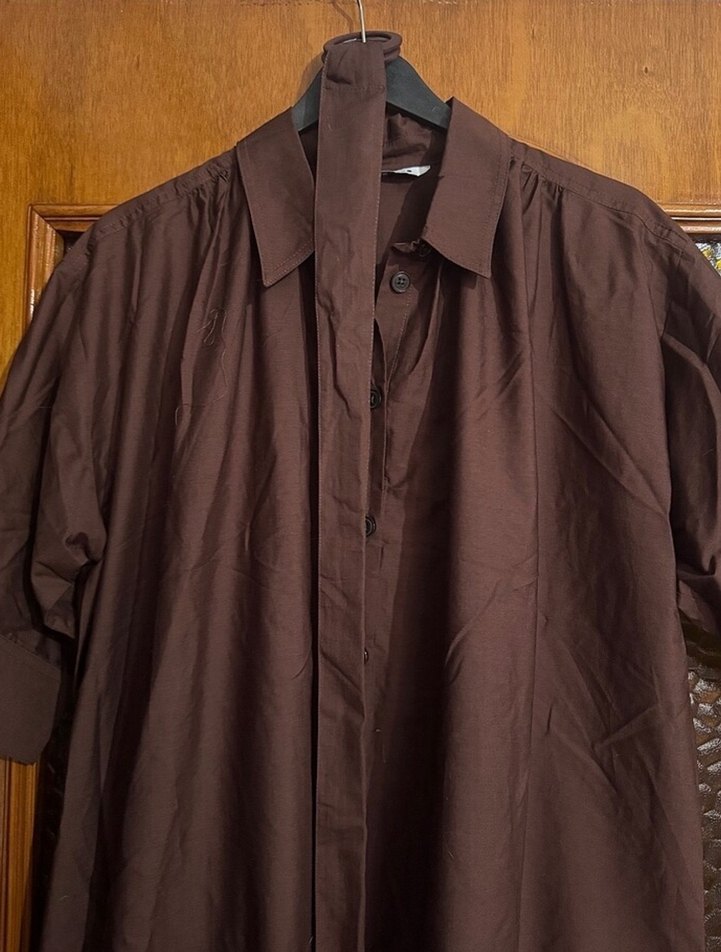 Kahverengi Uzun Salaş Kadın Elbise - Görsel 3