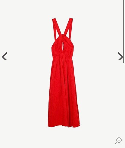 38 Beden kırmızı Renk Yargıcı boyundan bağlamalı elbise