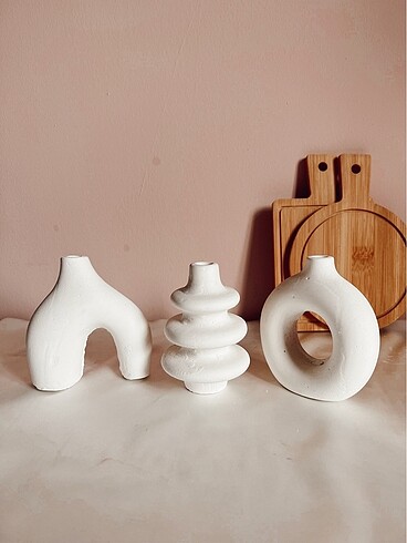  Beden HM üçlü minimal vazo set