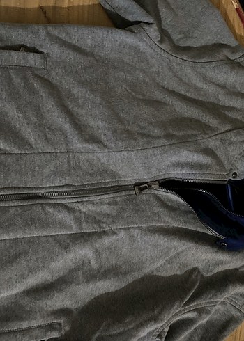 Gri Yüksek Yaka Fermuarlı Erkek Sweatshirt - Görsel 7