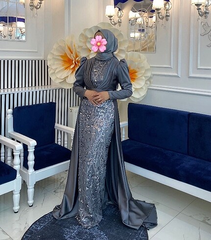 Balık model kuyruklu tesettür abiye