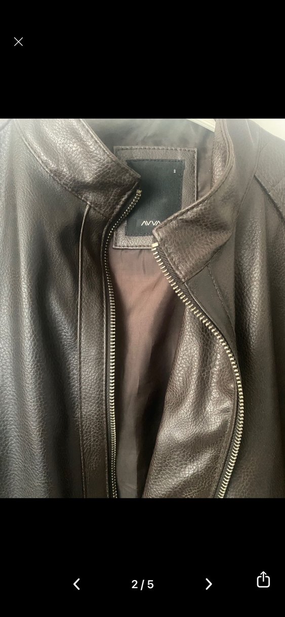 Kahverengi Deri Biker Ceket - Görsel 2