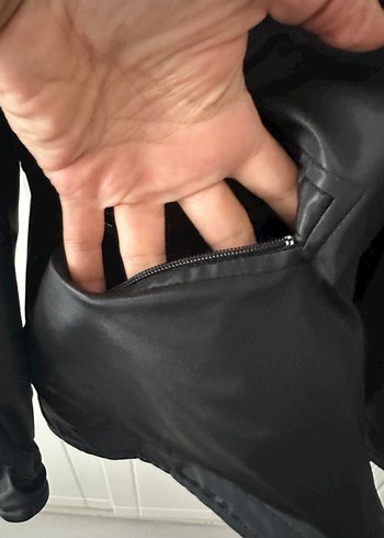 Siyah yağmurluk,Kapüşonlu, Fermuarlı - Görsel 5