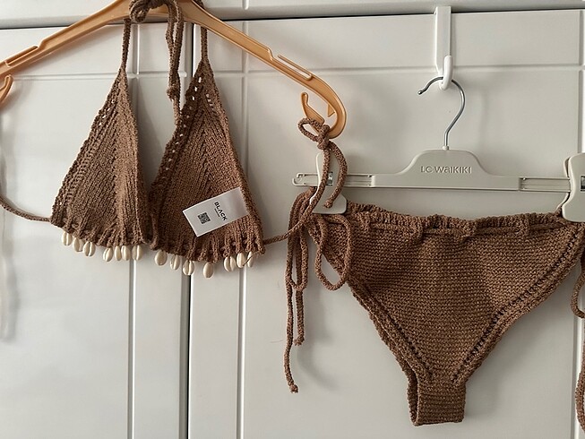 l Beden kahverengi Renk Black örgü bikini