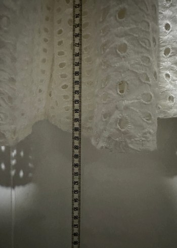 Cream Rounge Kısa balon Kollu Beyaz fisto Elbise - Görsel 7