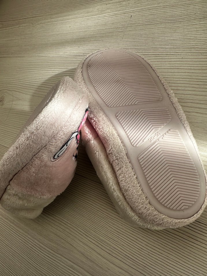 Kız Çocuk Pembe Peluş Ev Terliği - Görsel 4