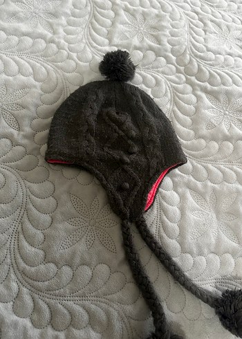 Gri içi penye astarlı Nakışlı Çocuk Bere - Görsel 2