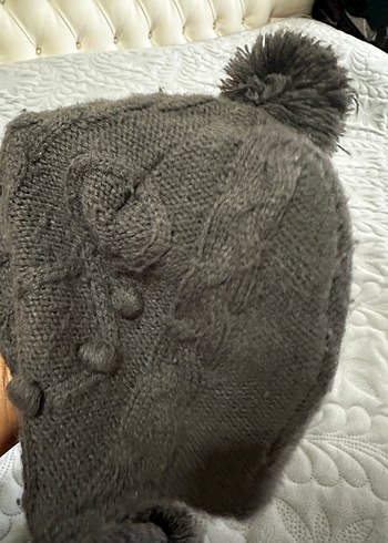 Gri içi penye astarlı Nakışlı Çocuk Bere - Görsel 6