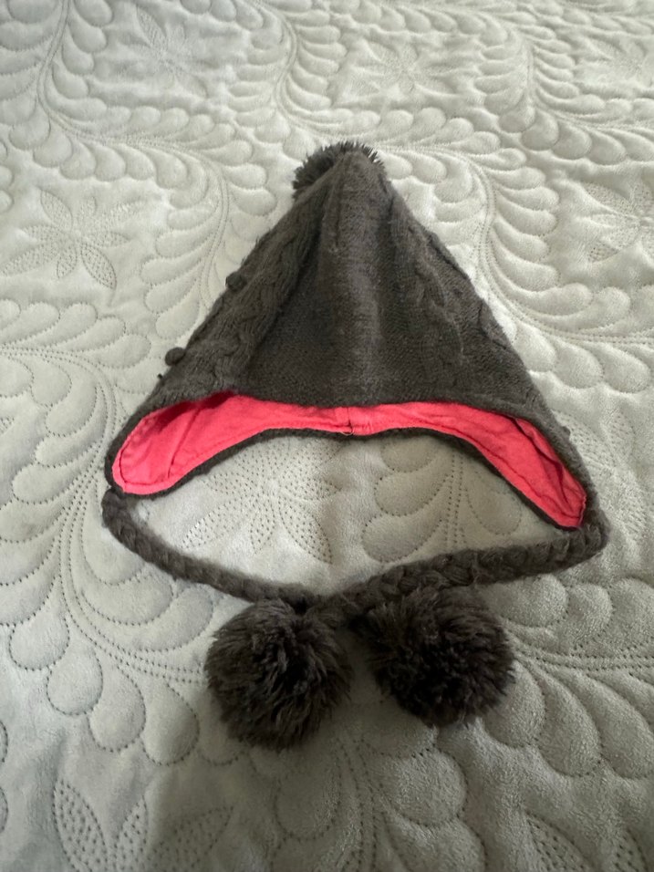 Gri içi penye astarlı Nakışlı Çocuk Bere - Görsel 4