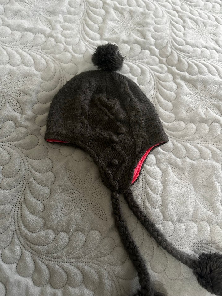 Gri içi penye astarlı Nakışlı Çocuk Bere - Görsel 2