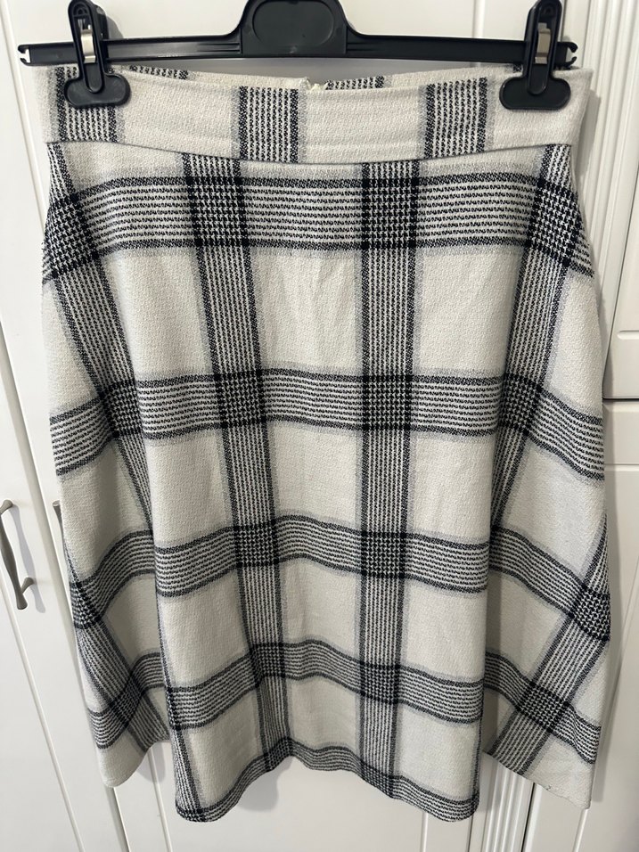 Ekose Desenli Midi Pamuklu Etek - Görsel 2