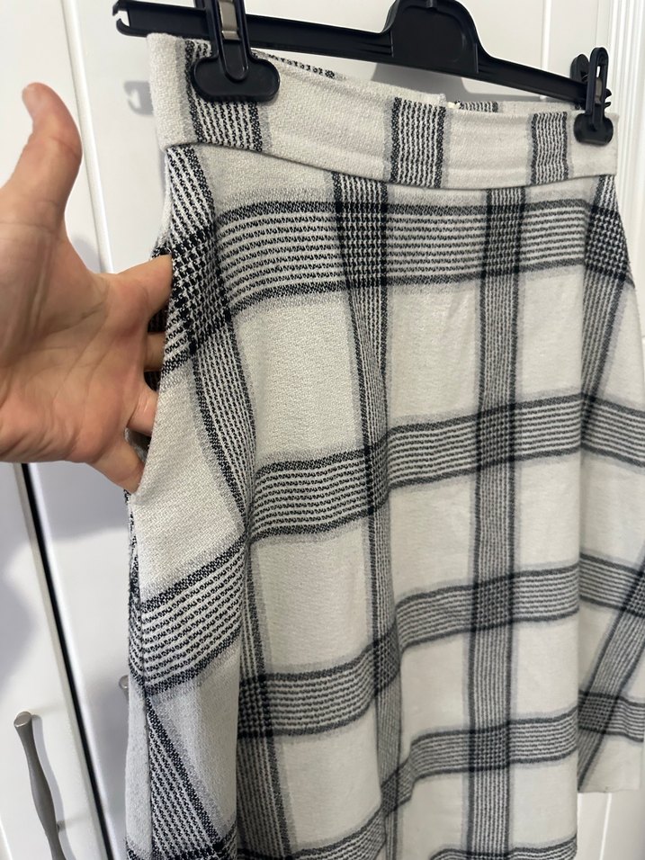 Ekose Desenli Midi Pamuklu Etek - Görsel 3