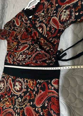 Şal Desenli Uzun Bohem Elbise - Görsel 6