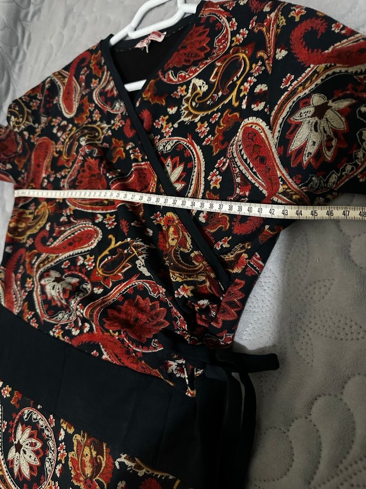 Şal Desenli Uzun Bohem Elbise - Görsel 5